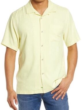 NWT  $118 Tommy Bahama Tropic Isles Silk Camp Shirt Monet Moonrise Large